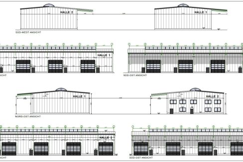 Ansichten Halle 1+2